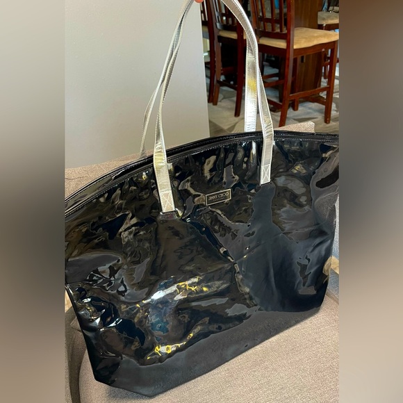 Jimmy Choo Parfums Black Patent XL Tote Bag - Picture 1 of 14
